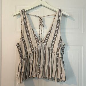 American Eagle Outfitters Beige and Black Striped Top
